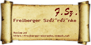 Freiberger Szörénke névjegykártya